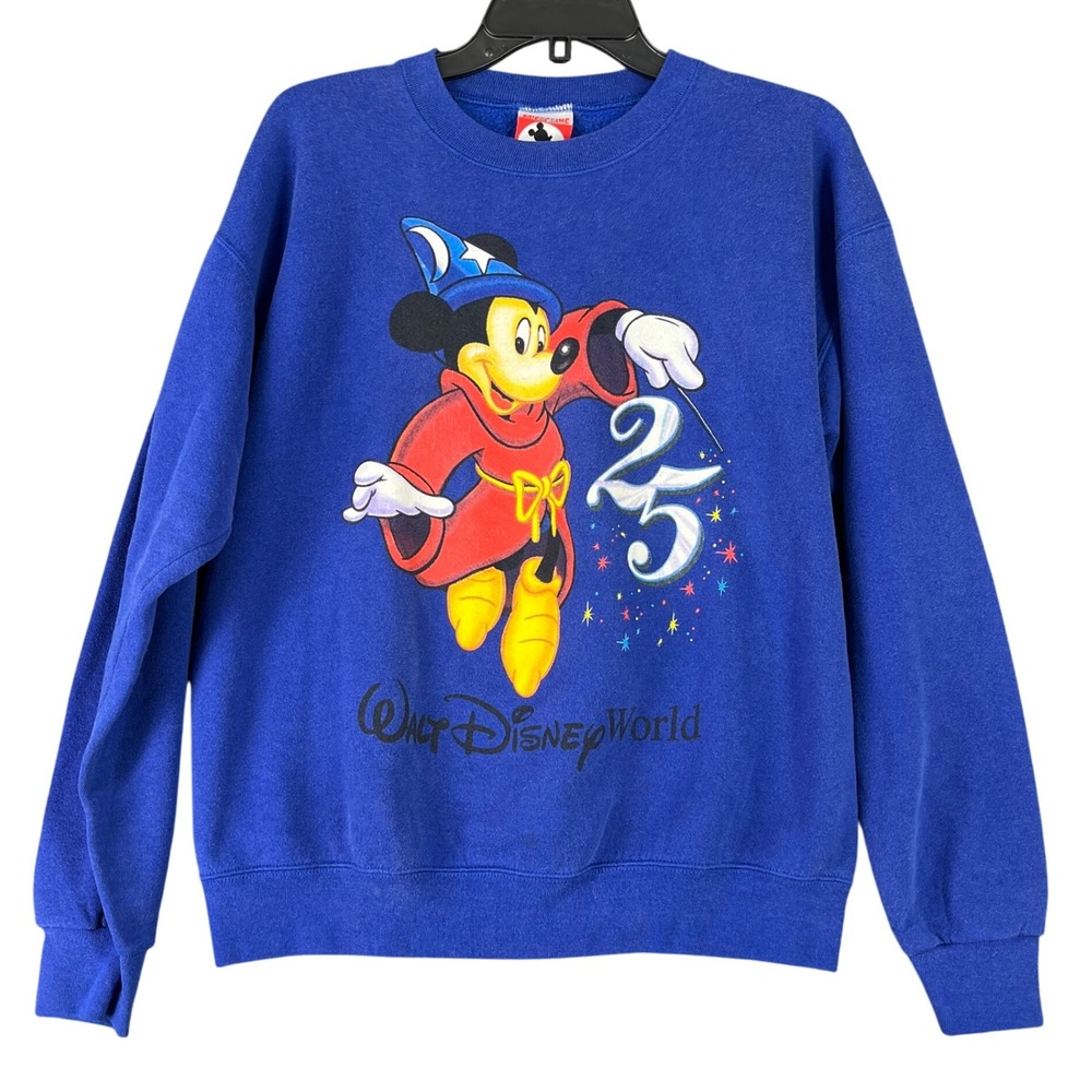 vintage 90s walt disney world mickey inc 25th anniversary crewneck usa Mens S‎